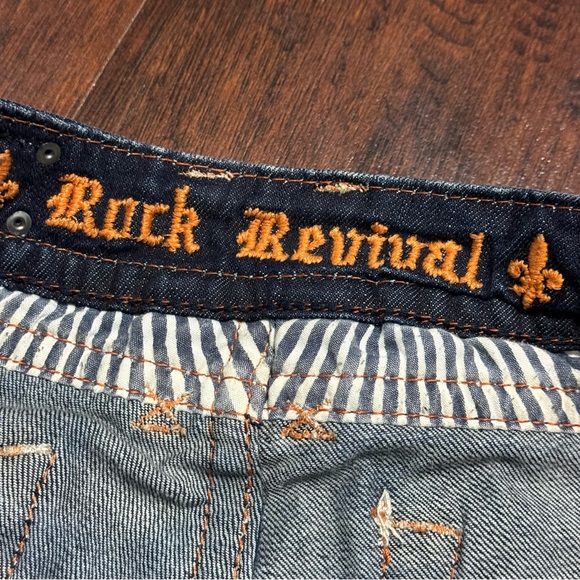 Rock Revival Jody Boot Dark Blue Boot Cut Jeans Y2K Vintage Size 31 EUC - Picture 10 of 16